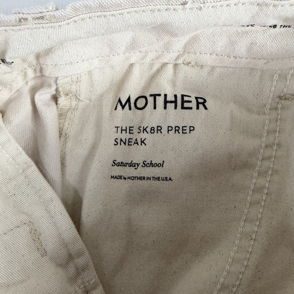 Revolve MOTHER The Sk8r Prep Sneak In Ecru Wide Leg Jeans High Waist 29 - Picture 7 of 16